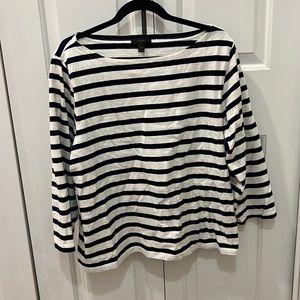 JCrew Striped Boatneck 3/4 length sleeve top